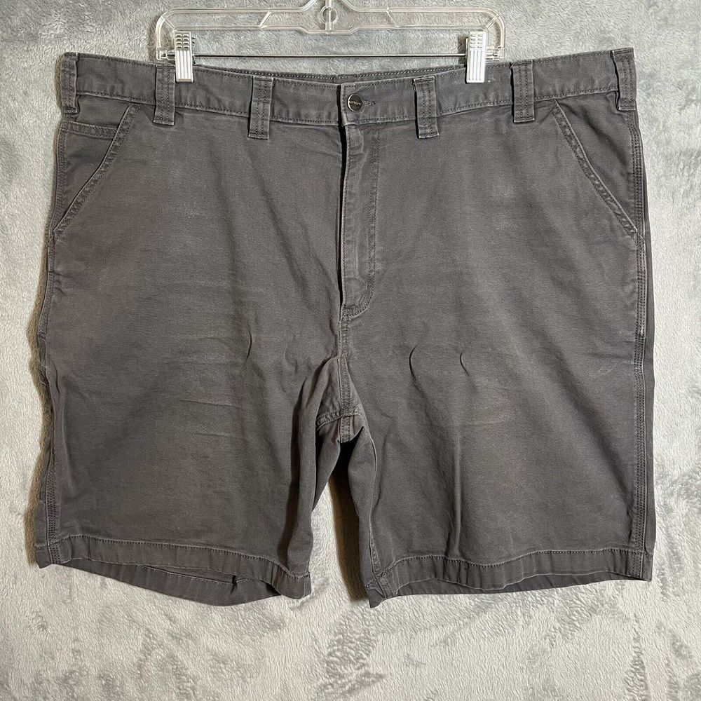 Carhartt Rugged Flex Relaxed Fit Gray Canvas Utility Work Shorts Sz‎ 46 BS2514-M